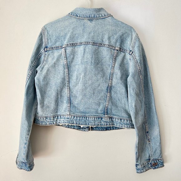 NEW! ZARA Denim Distressed Washed Jean Jacket, Size XL - Picture 12 of 16